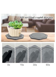 KASTWAVE 2 PCS Plant Saucers, 8 Inch Diatomaceous Earth Plant Trays, Plant Coasters, Super Absorbent Plant Trays, Drying Tray Plates, Cork Mats for Plant for Pots Stone, Keep Counters and Floors Clean and Dry  - Image 2