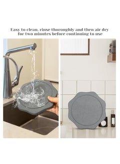 KASTWAVE 2 PCS Plant Saucers, 8 Inch Diatomaceous Earth Plant Trays, Plant Coasters, Super Absorbent Plant Trays, Drying Tray Plates, Cork Mats for Plant for Pots Stone, Keep Counters and Floors Clean and Dry  - Image 4