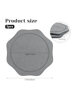 KASTWAVE 2 PCS Plant Saucers, 8 Inch Diatomaceous Earth Plant Trays, Plant Coasters, Super Absorbent Plant Trays, Drying Tray Plates, Cork Mats for Plant for Pots Stone, Keep Counters and Floors Clean and Dry  - Image 5