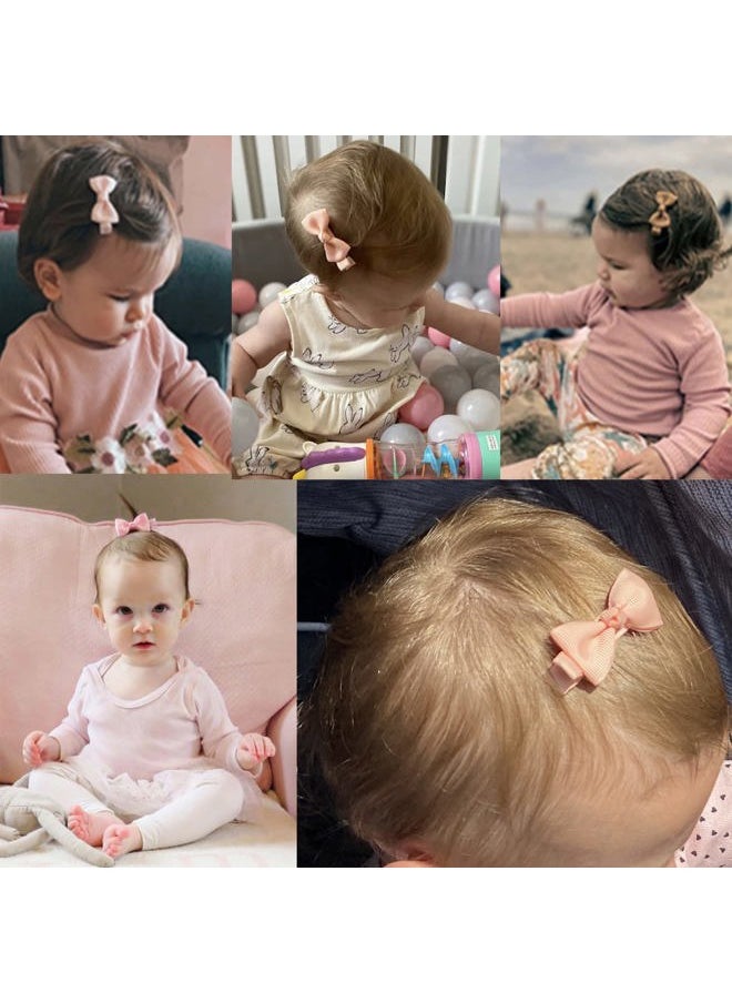 CÉLLOT Baby Hair Clips 50 Pieces 25 Colors in Pairs Baby Girls Fully Lined Bows Hair Pins Tiny 2" Hair Bows Alligator Clips for Girls Infants Toddlers  - Image 3