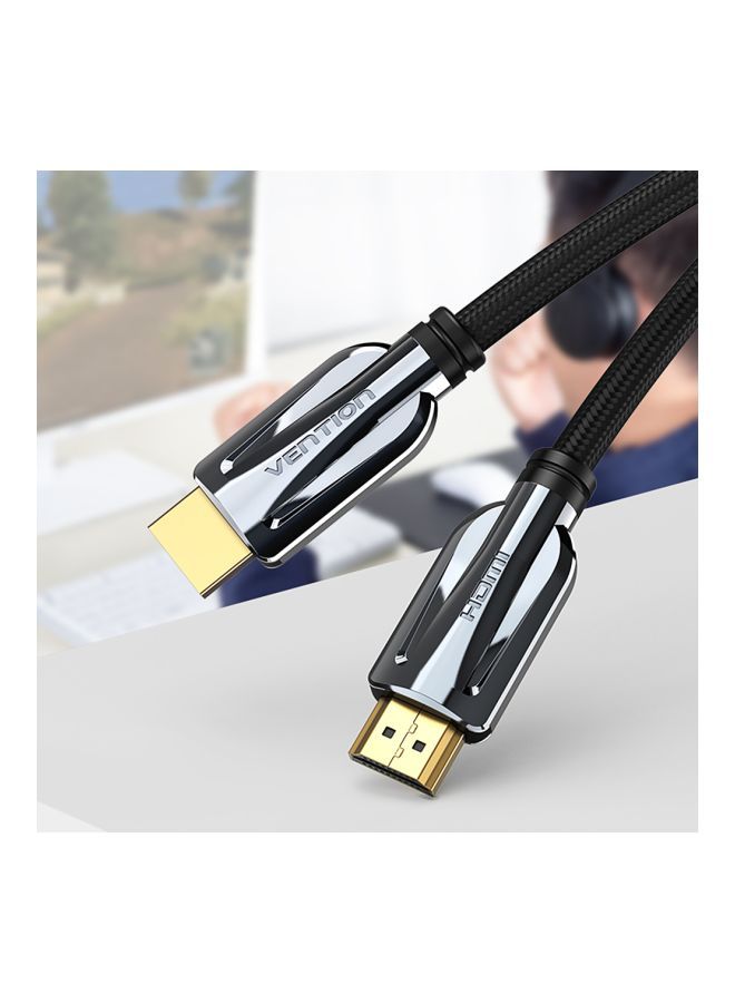 NIBEMINENT HDMI 2.1 Cable 1meter Black/Gold  - Image 2