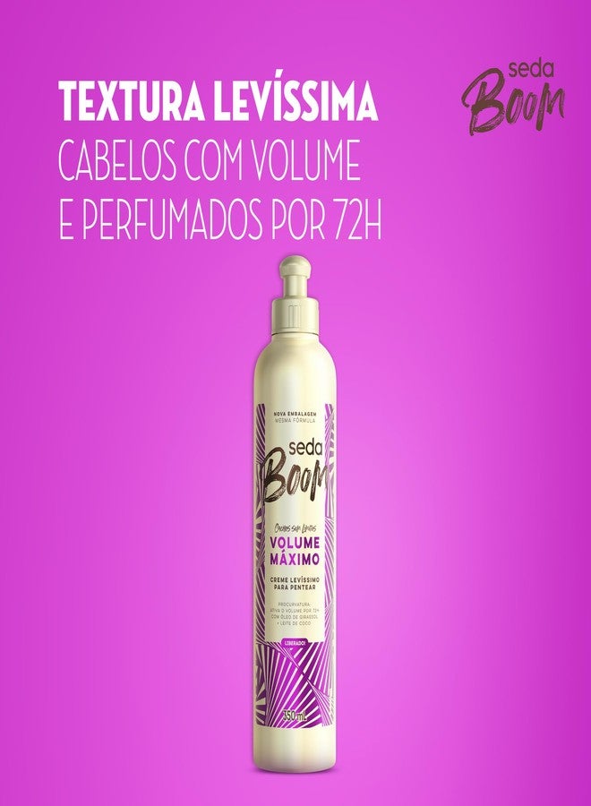 Seda - Linha Boom - Creme para Pentear Volume Maximo 350 Ml - (Boom Collection - Maximum Volume Combing Cream 11.83 Fl Oz) - Image 5