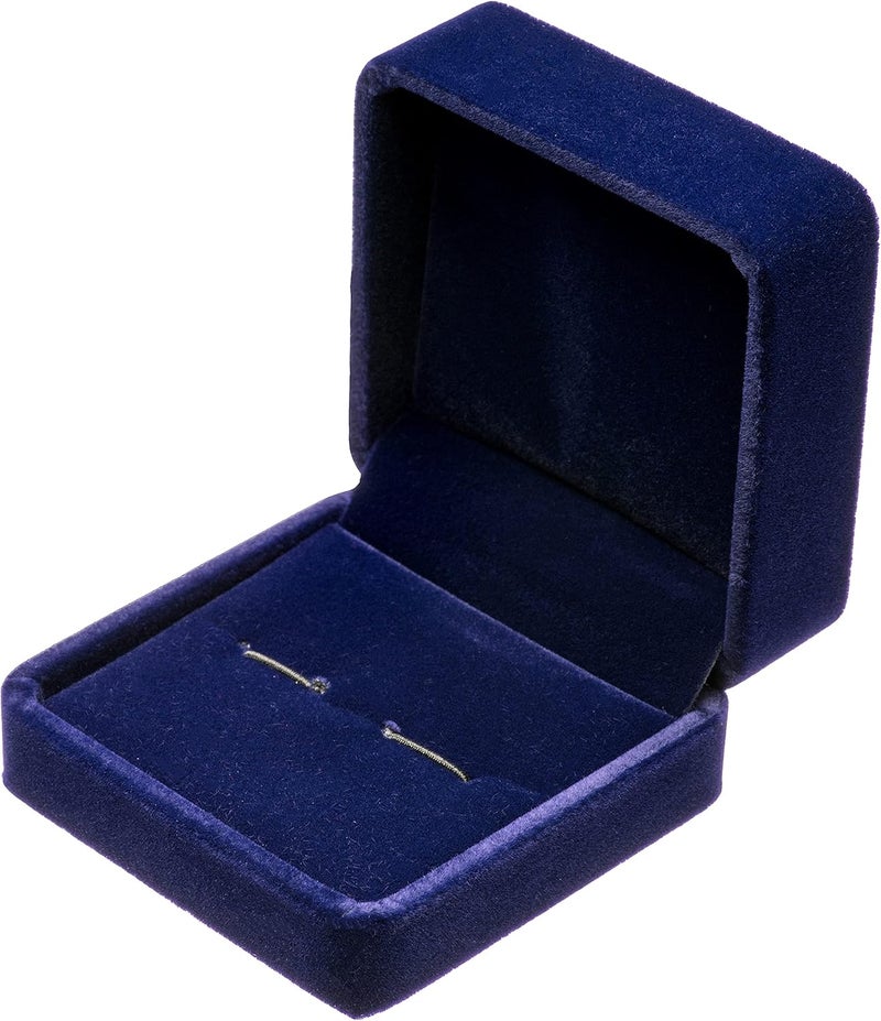 Giftop Small Dark Classic Velvet Cufflink Box Case - Image 1