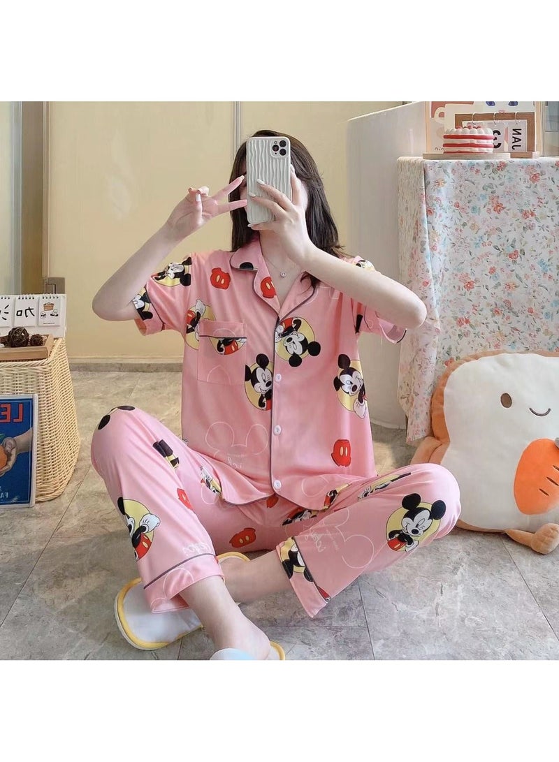 DubaiGallery Women's Pack Of 2 Top And Bottom Pyjama Set