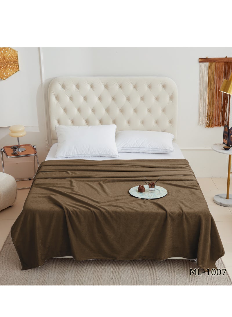 ShinyFlower Milk Velvet Blanket 300GSM Ultra Soft Lightweight for Bed Sofa Couch  220x240cm 