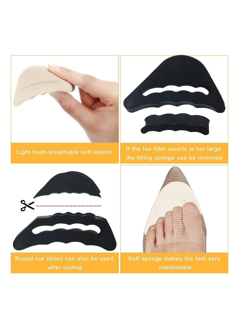 Premify 10-Pairs High Heels Shoe Filler Cushion Pads-Self Adhesive Unisex Shoe Pads, Heel Protector, Toe Filler Inserts, Front Insoles, Heel Grips Liner (Black & Beige)  - Image 2