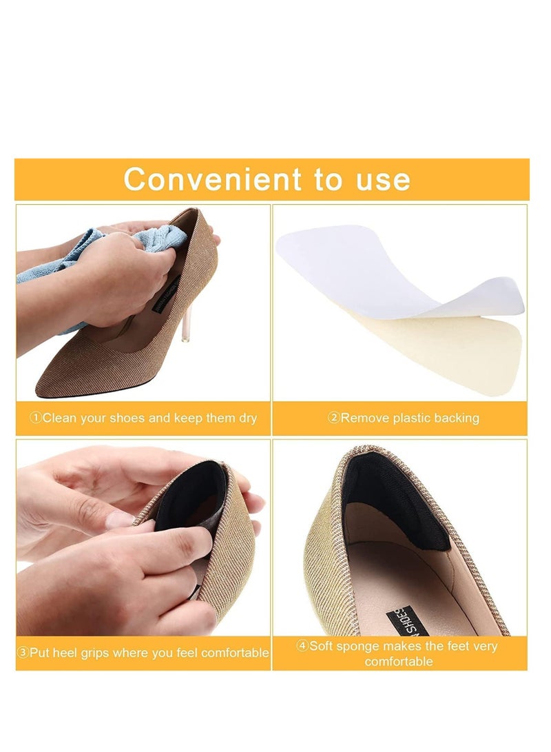 Premify 10-Pairs High Heels Shoe Filler Cushion Pads-Self Adhesive Unisex Shoe Pads, Heel Protector, Toe Filler Inserts, Front Insoles, Heel Grips Liner (Black & Beige)  - Image 3