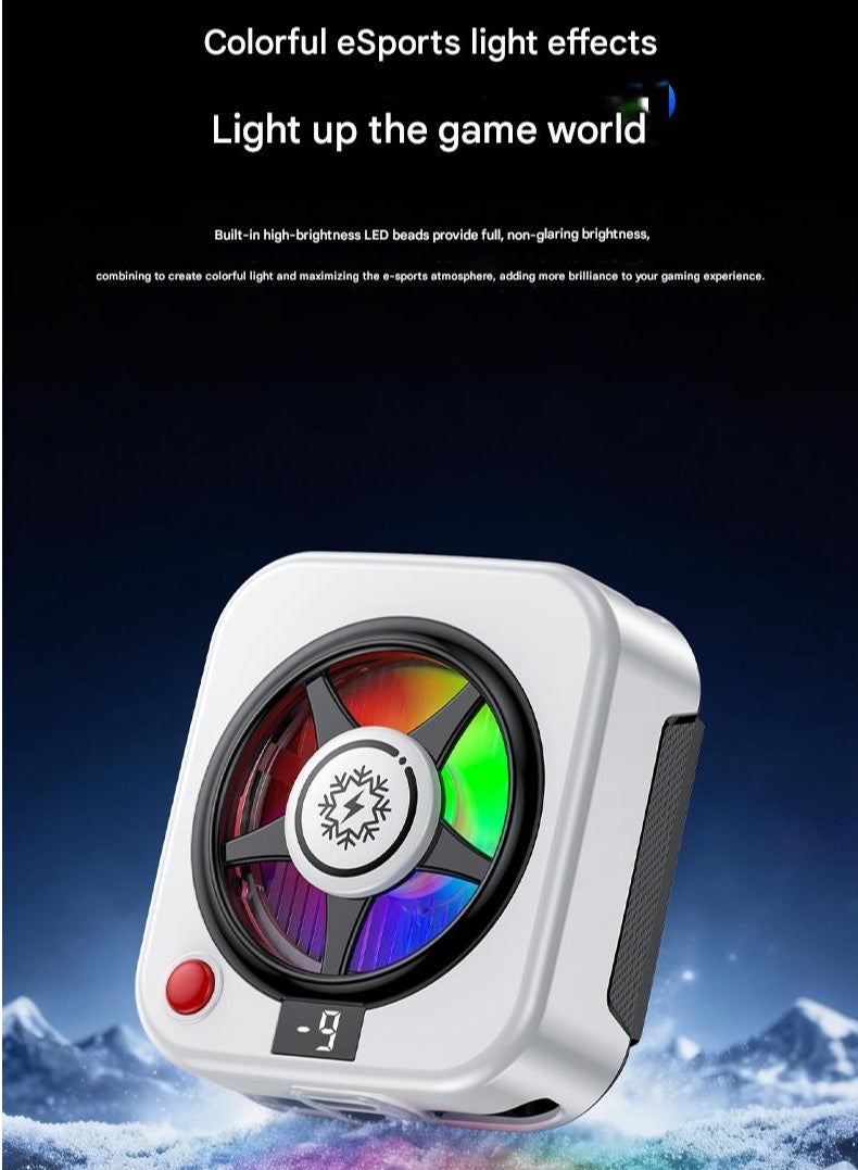 Moonstone Creations Magnetic Semiconductor Phone Cooler TEC Cooling Fan RGB Gaming Phone Cooler 9 Modes 100 Level Speed Mobile Radiator Cooling Fan for Gaming Smartphones - Image 2