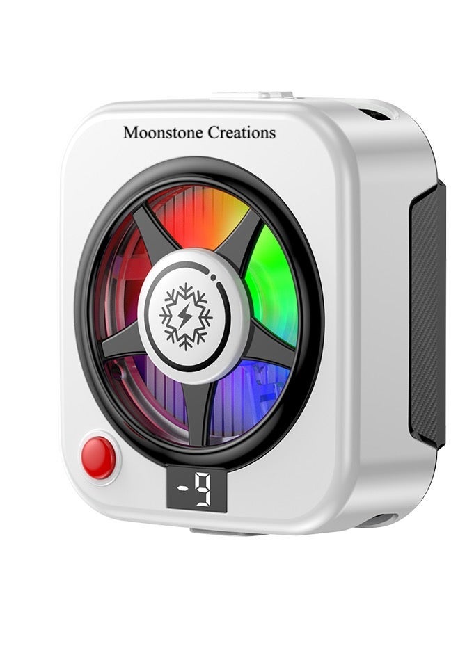Moonstone Creations Magnetic Semiconductor Phone Cooler TEC Cooling Fan RGB Gaming Phone Cooler 9 Modes 100 Level Speed Mobile Radiator Cooling Fan for Gaming Smartphones - Image 1