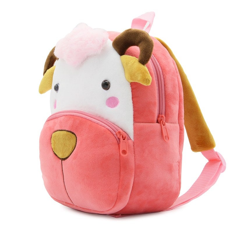 Plush Kids Backpack, Sheep Animal Design, Soft Lightweight School Bag for Toddlers and Preschool Kids - Image 3