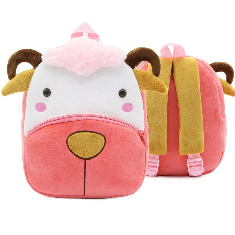 Plush Kids Backpack, Sheep Animal Design, Soft Lightweight School Bag for Toddlers and Preschool Kids - Image 1