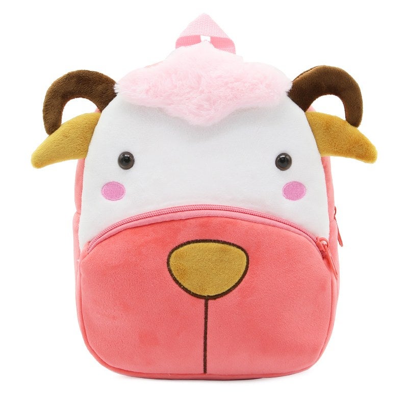 Plush Kids Backpack, Sheep Animal Design, Soft Lightweight School Bag for Toddlers and Preschool Kids - Image 2