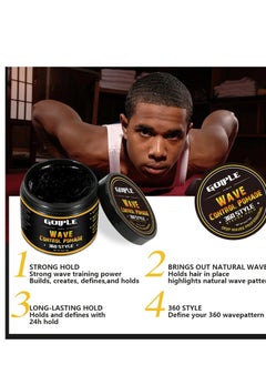 Goiple Natural Pomade for Men's Strong Hold and Layered Waves - Easy Wash Hair Cream, Grease for Moisture, Control and Silky Shine 4oz  - Image 2
