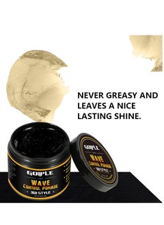 Goiple Natural Pomade for Men's Strong Hold and Layered Waves - Easy Wash Hair Cream, Grease for Moisture, Control and Silky Shine 4oz  - Image 4