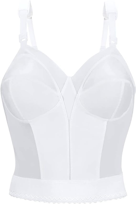 Exquisite Form womens Back Close Longline Bra, White, 36D US - Image 2