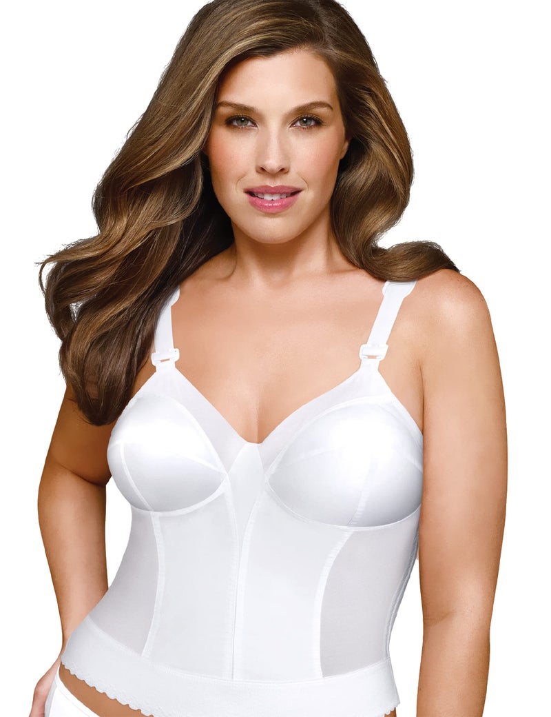 Exquisite Form womens Back Close Longline Bra, White, 36D US - Image 1