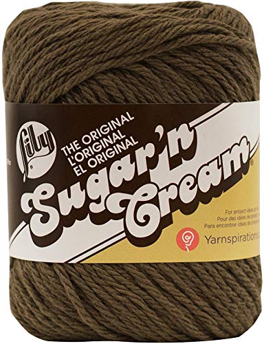Lily Sugar N Cream The Original Solid Yarn 25oz Medium 4 Gauge 100 Cotton  Warm Brown  Machine Wash  Dry