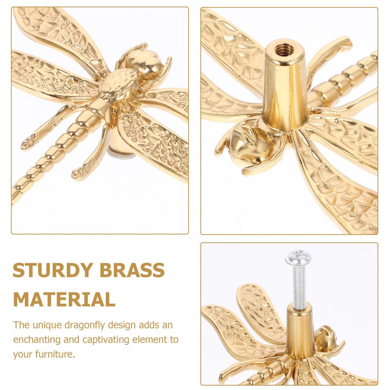 Brass Dragonfly Cabinet Handle Drawer Pull for Kitchen Bathroom Wardrobe Cupboard Door - Image 4