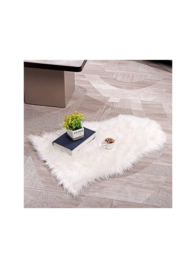 erorex - Faux Fur Rug，Faux Sheepskin Fur Seat Covers,White Fluffy Area Rug Decor Throw Rug Carpets for Bedroom Living Room 2 x 3 Feet - Image 1