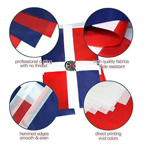 Anley Dominican Republic String Flag Pennant Flags Patriotic Events 27th of February Independence Day Decoration Sports Bars 33 Feet 38 Flags - Image 3