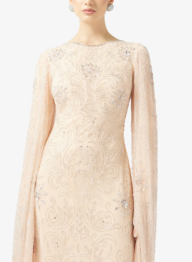 Maryisa  Cape Sleeve Sequin Maxi Dress for Women | Best Price UAE