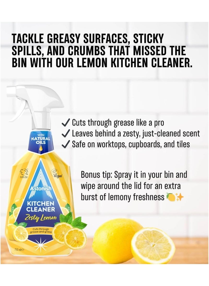 Astonish Kitchen Cleaner - Blended With Natural Oils - Tough on Dirt & Grime - Deep & Effective Cleaning - Easy to Use - Eco Friendly - Vegan - Cruelty Free - Zesty Lemon Fragrance - 750ML - Image 5