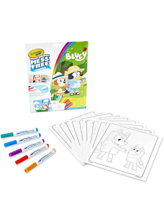 كرايولا كتاب تلوين Bluey Color Wonder، صفحات وأقلام تلوين خالية من الفوضى، 18 صفحة، هدية - Image 5