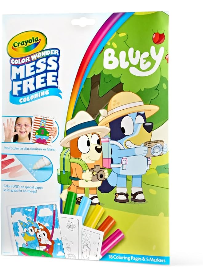 كرايولا كتاب تلوين Bluey Color Wonder، صفحات وأقلام تلوين خالية من الفوضى، 18 صفحة، هدية - Image 4