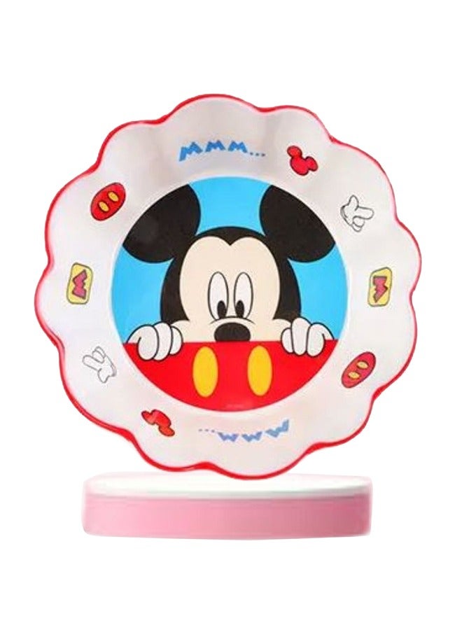 ديزني أوعية تغذية الأطفال بالميلامين، أطباق الطعام، أدوات المائدة المضادة للسقوط مع شخصية كرتونية (ميكي) - Image 1