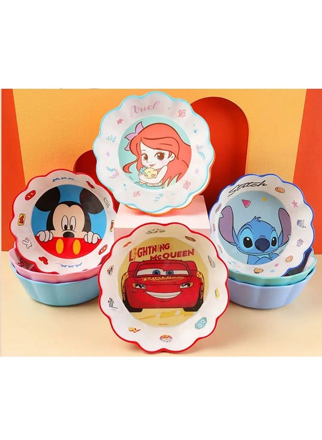 ديزني أوعية تغذية الأطفال بالميلامين، أطباق الطعام، أدوات المائدة المضادة للسقوط مع شخصية كرتونية (ميكي) - Image 3