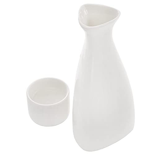 Tosnail 7 Pieces Ceramic Japanese Sake Set, 1 Serving Carafe and 6 Cups - White - Image 5