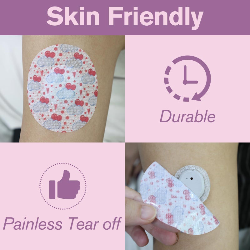 iFunyo 30 Pack Waterproof G7 Adhesive Patches Stelo Sensor Covers Hypoallergenic & Latex-Free Overpatch Breathable CGM Protection Covers for 15 Days,Fun & Fabulous - Image 4