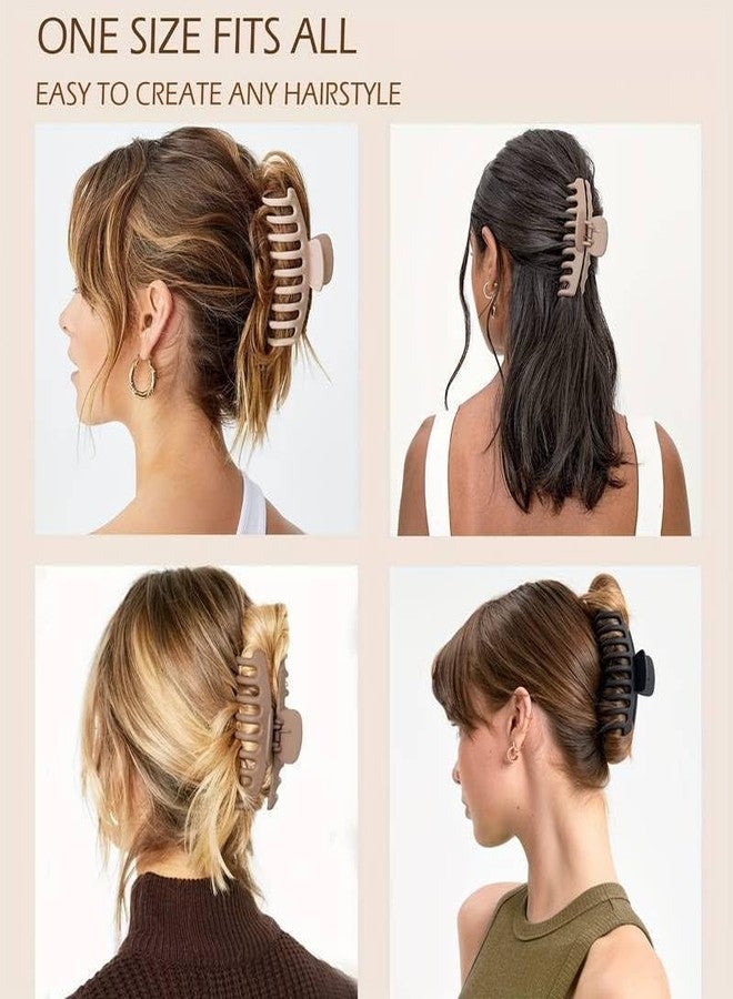 VORSET 4Pcs Large Claw Hair Clips for Women Girls - Strong Hold Matte Hair Claw Clips for Thick Hair, Non-Slip Big Hair Clamps for Updo Hairstyles, Neutral Colors - Image 5