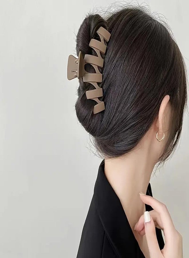 VORSET 4Pcs Large Claw Hair Clips for Women Girls - Strong Hold Matte Hair Claw Clips for Thick Hair, Non-Slip Big Hair Clamps for Updo Hairstyles, Neutral Colors - Image 3