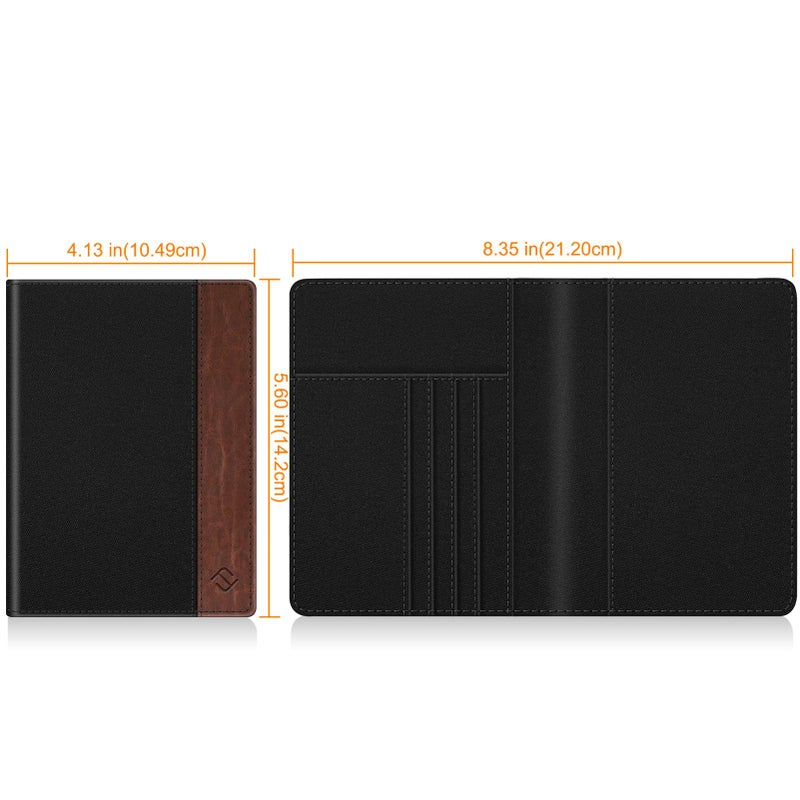 Fintie Fintie Passport Holder, Slim Travel Wallet RFID Blocking Card Case Cover Passport Cover Protector Travel Essentials with Credit Card Slots for Women/Men, Denim Black  - Image 4