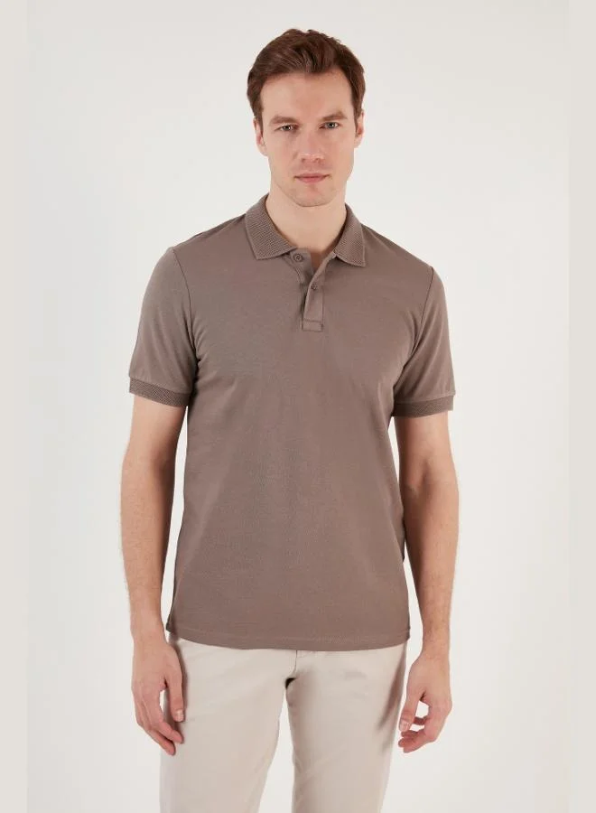 بوراتي تيشيرت بولو قطن رجالي بقصة عادية