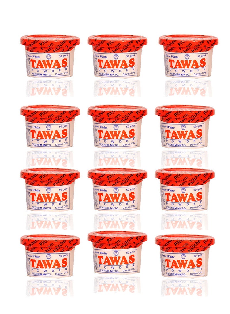 Snow White Tawas Deodorant Powder 12 Pieces 50g