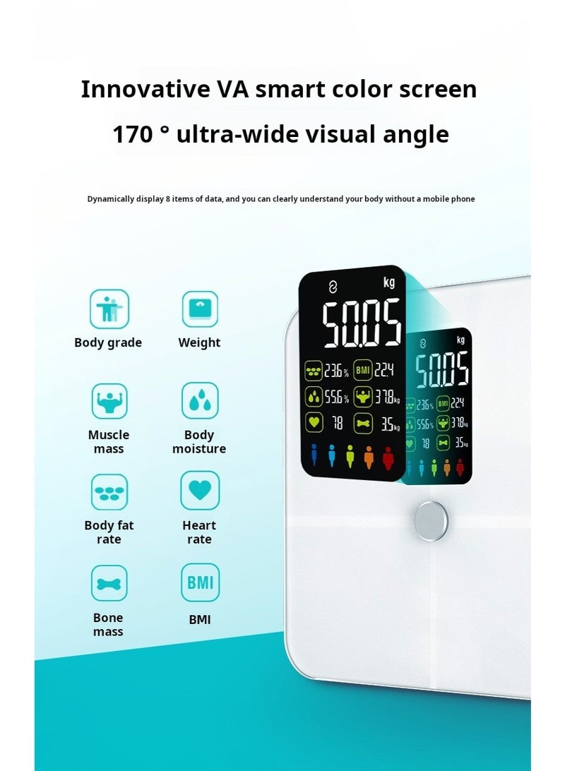 Generic Smart Digital Body Weight Scale with App Connectivity | VA Display | BMI & Body Fat Analyzer | Tempered Glass | Multi-User Support  - Image 4