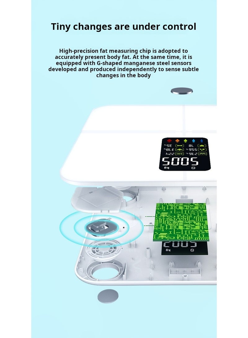 Generic Smart Digital Body Weight Scale with App Connectivity | VA Display | BMI & Body Fat Analyzer | Tempered Glass | Multi-User Support  - Image 2