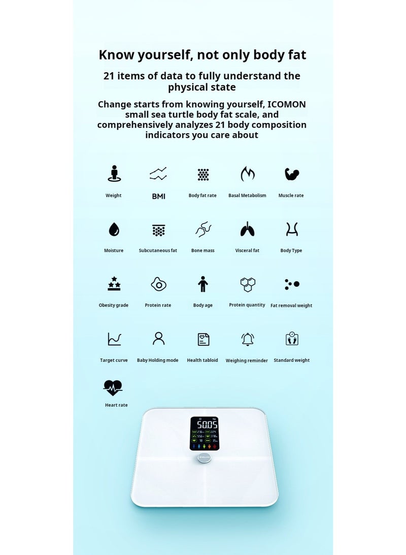 Generic Smart Digital Body Weight Scale with App Connectivity | VA Display | BMI & Body Fat Analyzer | Tempered Glass | Multi-User Support  - Image 3