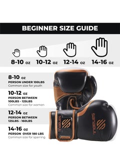 Sanabul  Essential Gel Boxing Gloves for Men & Women – Pro-Tested Kickboxing, MMA, Muay Thai & Heavy Bag Training Gloves – Shock-Absorbing Gel Padding – Black/Copper  - Image 3
