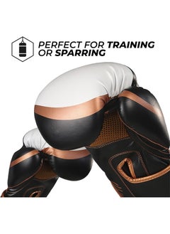 Sanabul  Essential Gel Boxing Gloves for Men & Women – Pro-Tested Kickboxing, MMA, Muay Thai & Heavy Bag Training Gloves – Shock-Absorbing Gel Padding – Black/Copper  - Image 2