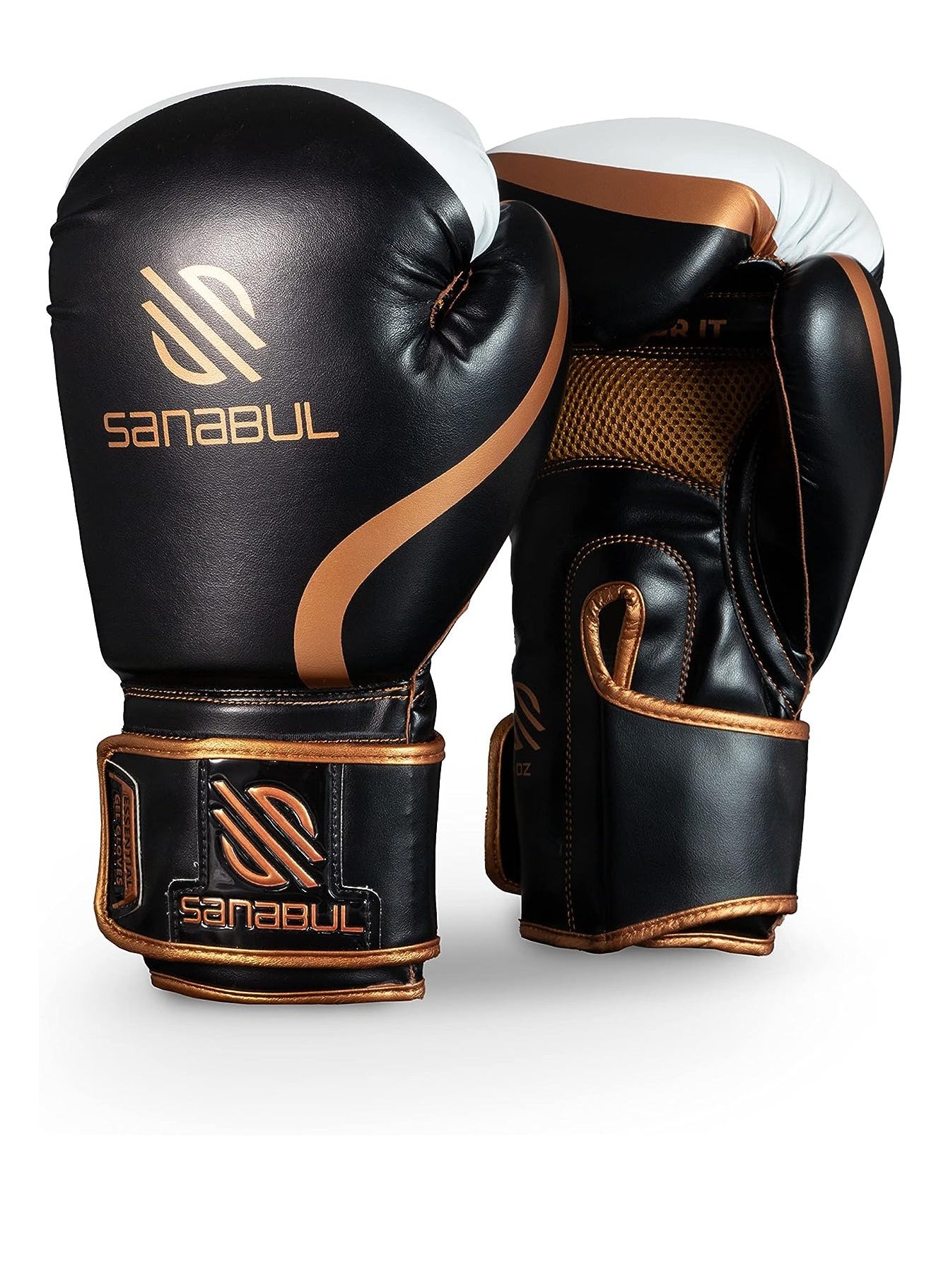 Essential Gel Boxing Gloves | Pro-Tested Kickboxing Gloves for Men and Women | Ideal for Boxing, MMA, Muay Thai, and Heavy Bag Training Black/Copper 