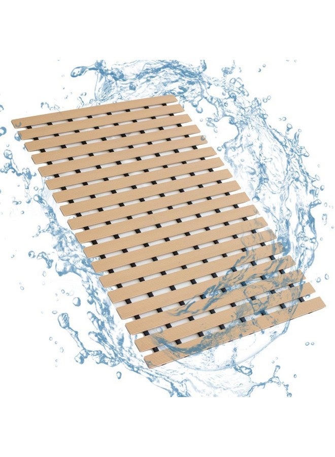 Eurotex Anti Skid Mat for Bathroom Floor, Bathroom Anti Skid Mats for Bathing Area, Kitchen, Pool Wet Area, Non Slip (43x61 cm, Beige) - Image 1