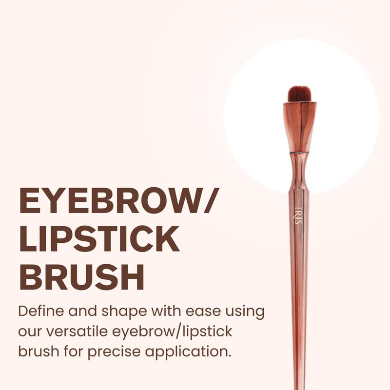 Iris Cosmetics Iris Luminous HD Eyebrow Lipstick Brush Expert Makeup Tool for Precision Application and Versatile Use Rose Gold - Image 3