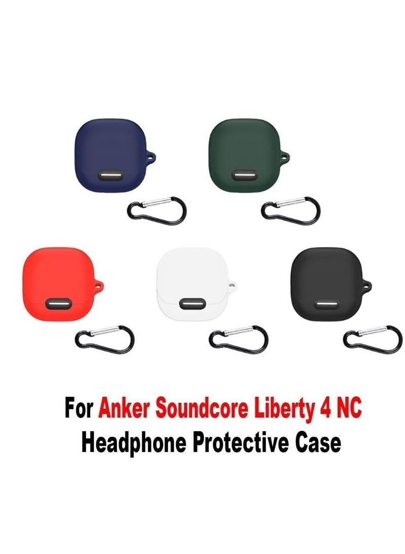 Silicone Case Compatible with Anker Soundcore Liberty 4 NC Earbuds, Soft Silicone Protective Case Cover, Shockproof Sleeve with Carabiner (Green) - Image 2