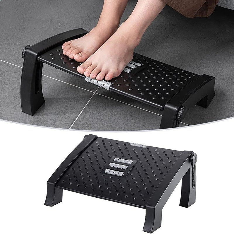Sisliya Sisliya Footrest 6 Heights Adjustable NonSlip Footrest with Massage Rollers for OfficeHome Footrest Desk  - Image 1