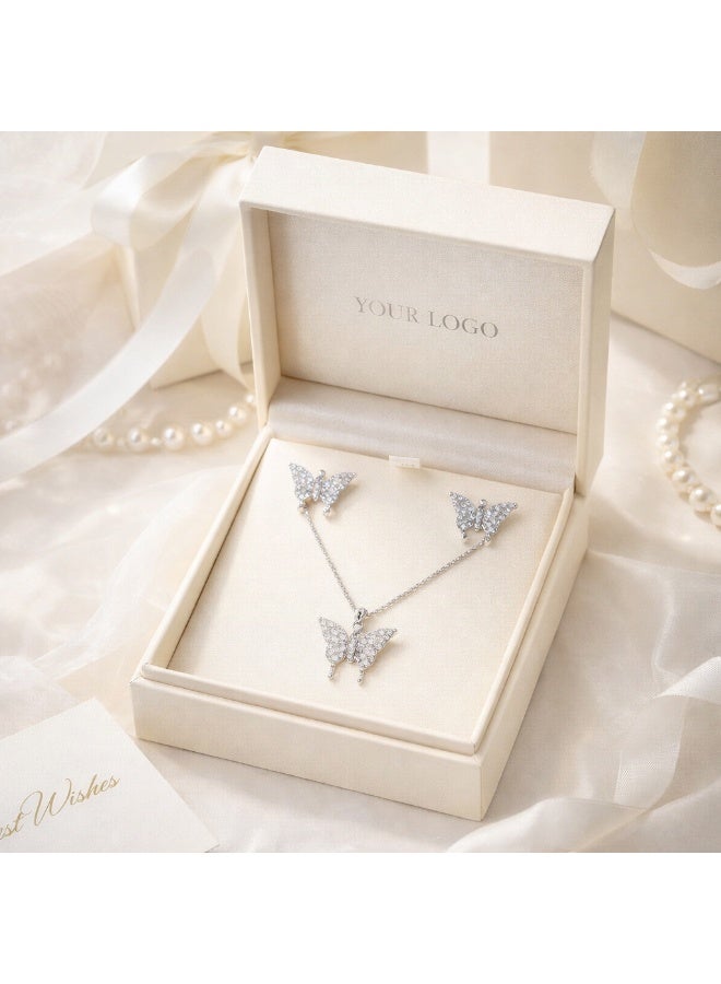MTZ Women Jewellery Set, 14K Gold Plated Dainty Pendant Necklace & Stud Earrings Set for Wedding Party Daily Wear - Image 4