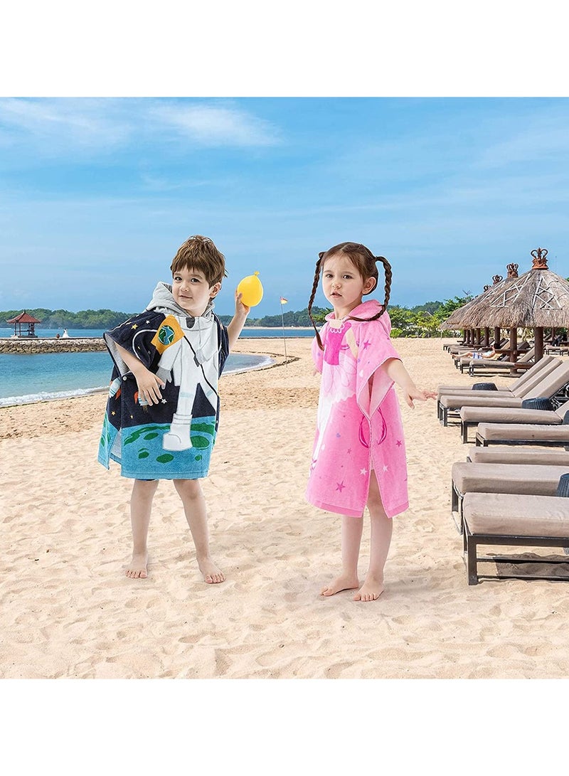 Kids Hooded Beach Towels 48 x 24inch, Super Absorbent Bath Towel Pool Towel for Boys and Girls 2-5 Years,Perfect for Bath, Pool, Beach, Astronaut Theme - Image 5