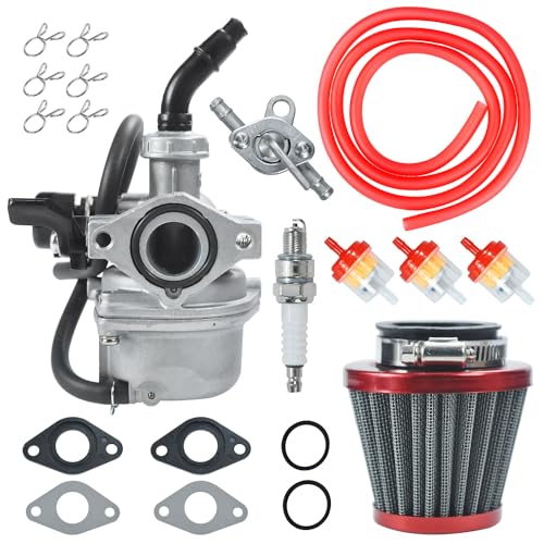 HOLATO PZ19 Carburetor Carb Air Filter Fuel Line Kit for 50cc 70cc 90cc 110cc 125cc Tao Tao GK110 Baja SSR Apollo Coolster Chinese Kids Four Wheeler ATV Go Kart CRF50 XL70 Dirt Pit Bike Motor RED - Image 1